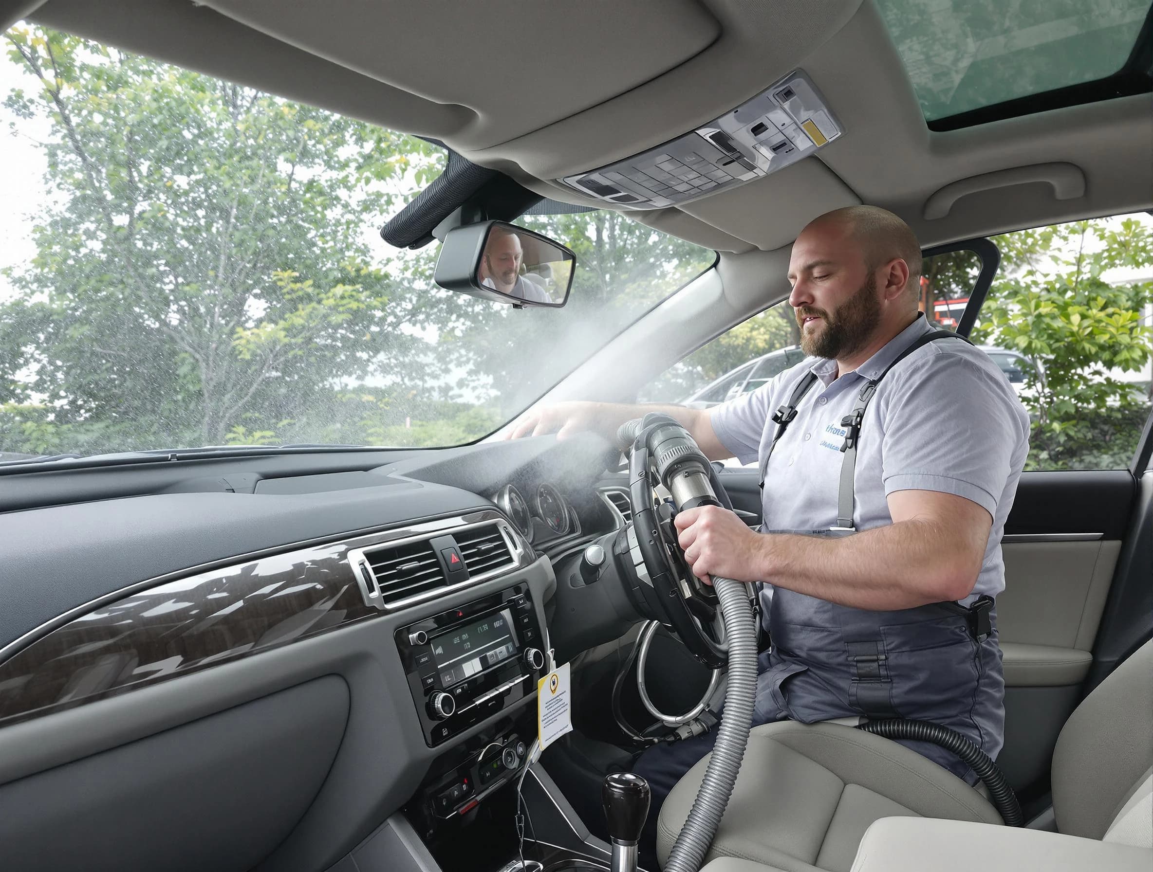 Economy Air Duct Cleaning specialist performing professional car duct cleaning in Economy