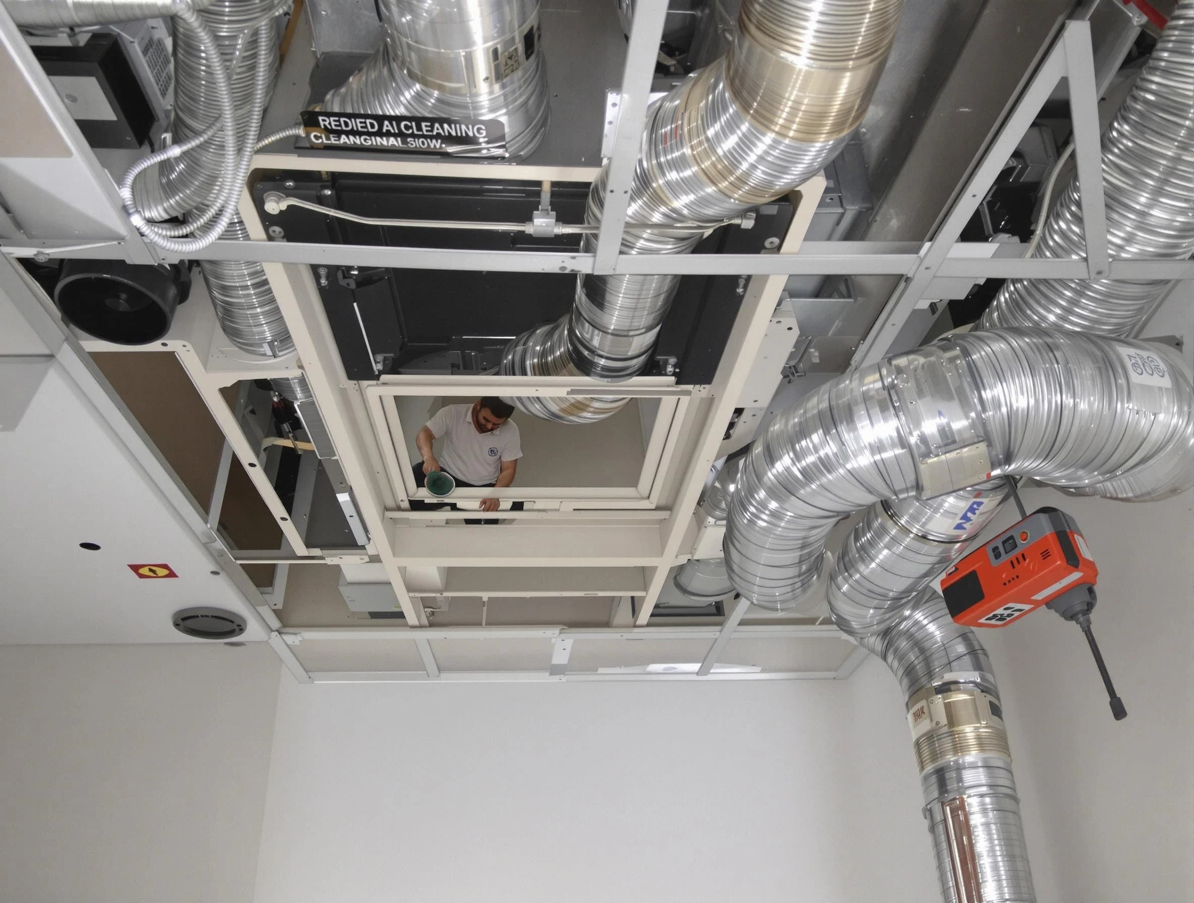 Economy Air Duct Cleaning technician performing detailed central duct system cleaning in Economy