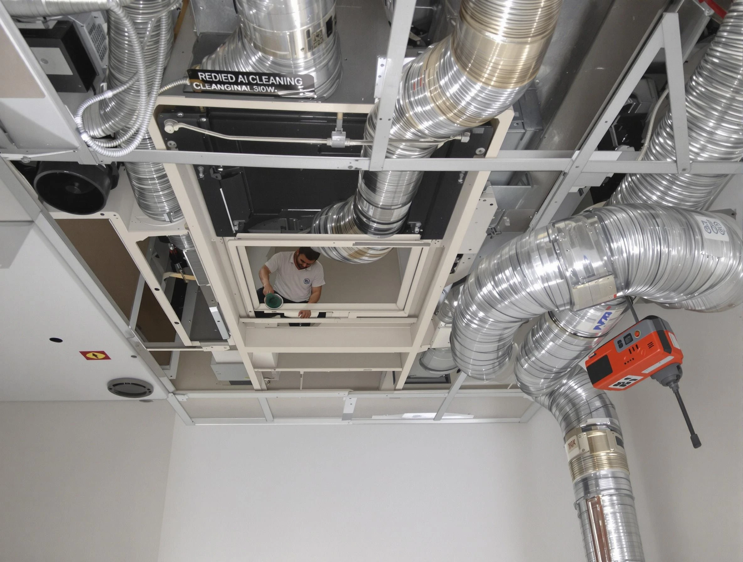 Economy Air Duct Cleaning technician performing detailed central duct system cleaning in Economy